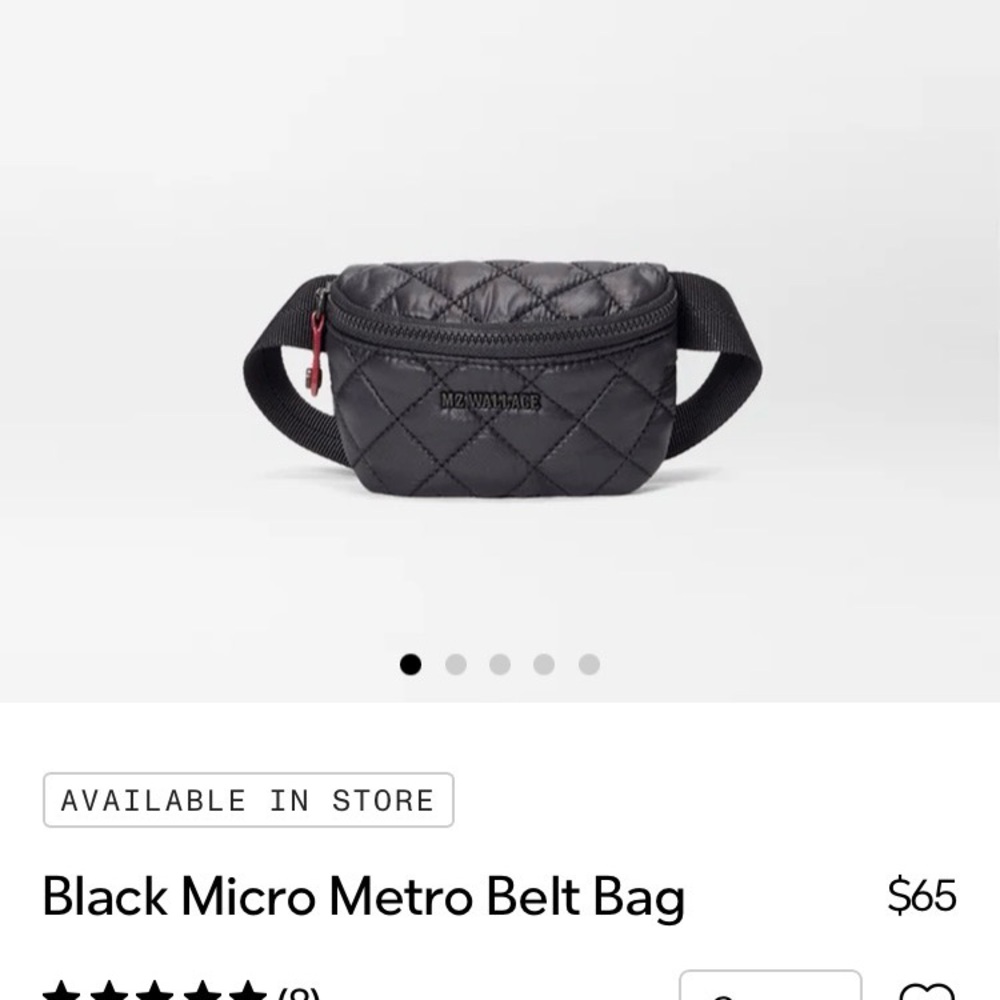 MZ Wallace Quilted Black Micro Belt Bag